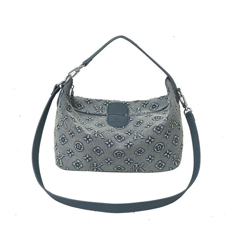 2026 New Small for Women, High-End Embroidered Tote Bag, Denim, Light Luxury, Versatile, Fashionable Shoulder and Crossbody Bag