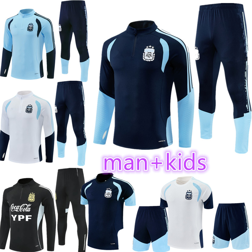 25 26 27 Argentina adult tracksuit outdoor Training jacket kit track Suits Kids training suit Running long sleeve Sets 2026 2027 Argentinas child tracksuits