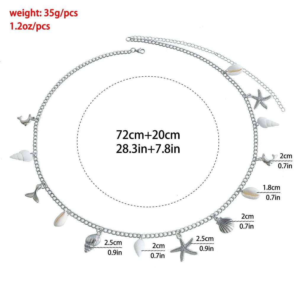 Body Chain for Women Ocean Theme Waist Jewelry with Shells and Starfish Beach Style Summer Fashion Swimsuit Accessories H260228