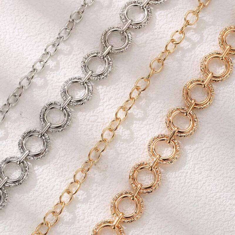 Exaggerated Metal Geometric Circular Waist for Women Fashion Gold Color Hollow Round Belly Chain Jewelry Accessories H260228