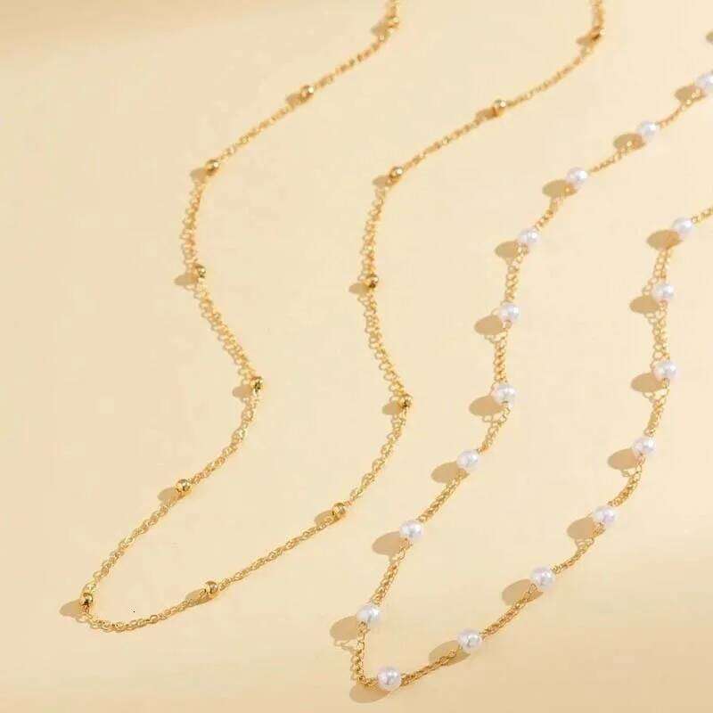 Fashion Pearl Bead Double Layered Waist for Women Sexy Metal Handmade Beads Belly Chain Beach Body Jewelry Accessories H260228