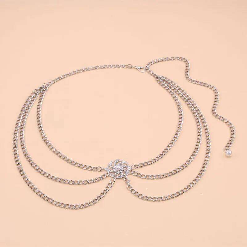 Sexy Gold Color Crystal Waistband Adjustable Length Waist Chain for Women Boho Belt Body Jewelry Summer Bikini Accessories H260228