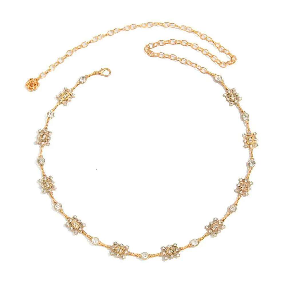 SHIXIN Aesthetic Shiny Rhinestone Belly Waist Chain for Women Elegant Adjustable Metal Wasitband Body Jewelry Skirt Belt H260228