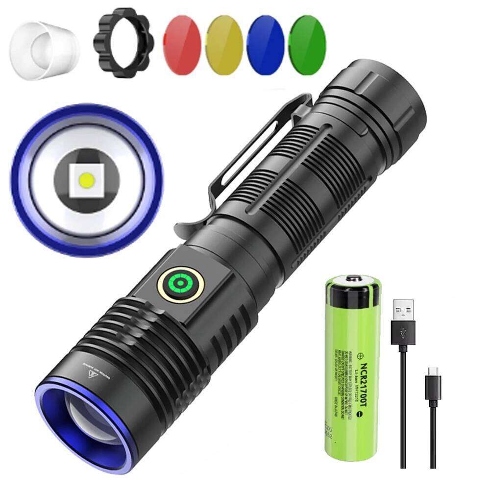 30W Powerful Zoomable LED USB Rechargeable Light Super Long-Shot Flashlight Tactical Lantern Hand Lamp For Camping Z260301