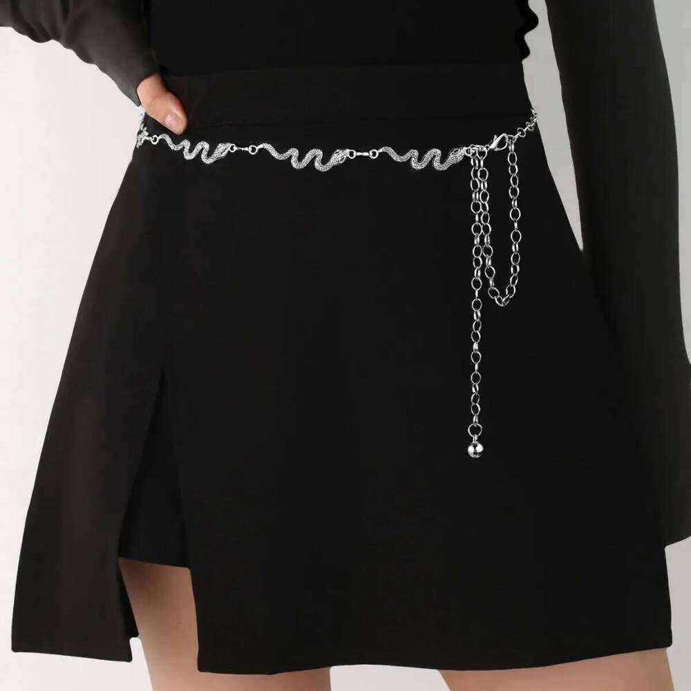 Fashion Vintage Snake Shape Waist Chain Women Girls Adjustable Body Belt Belly Jewelry Tassel Design for Dresses Jeans H260228