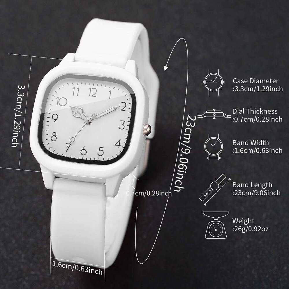 3PCS/Set Women Fashion Arabic Numeral Dial Quartz es Ladies Silicone Strap Girls Clock Reloj MujerWithout Box H260228