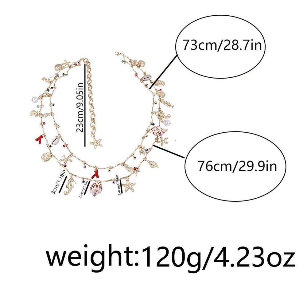 Fashion Retro Marine Life Pendant Body Chain Light Luxury Exquisite High-end Niche Double Waist Chains for Women H260228