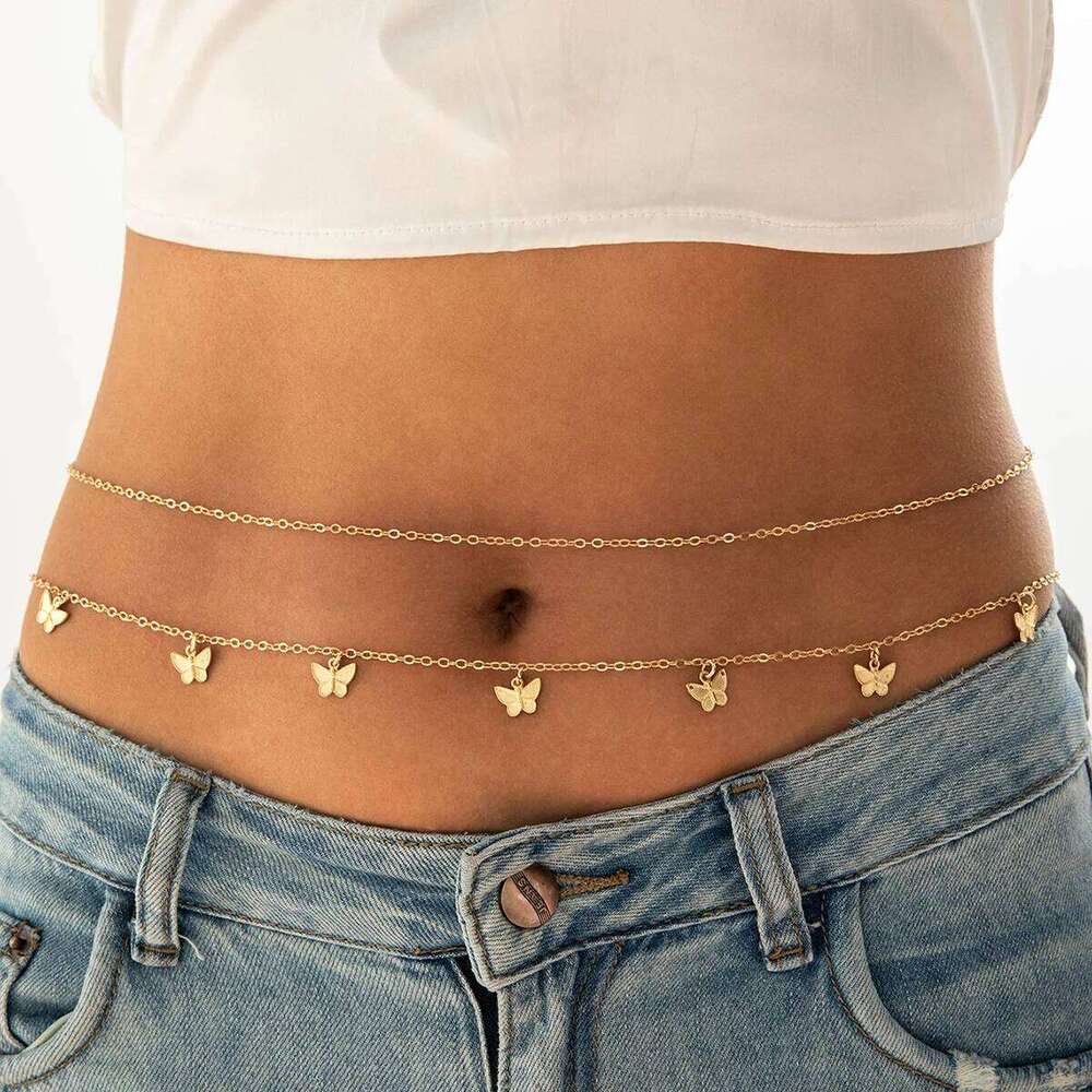 waist chainFashionable and personalized double-layer stacked snake bone chain H260228