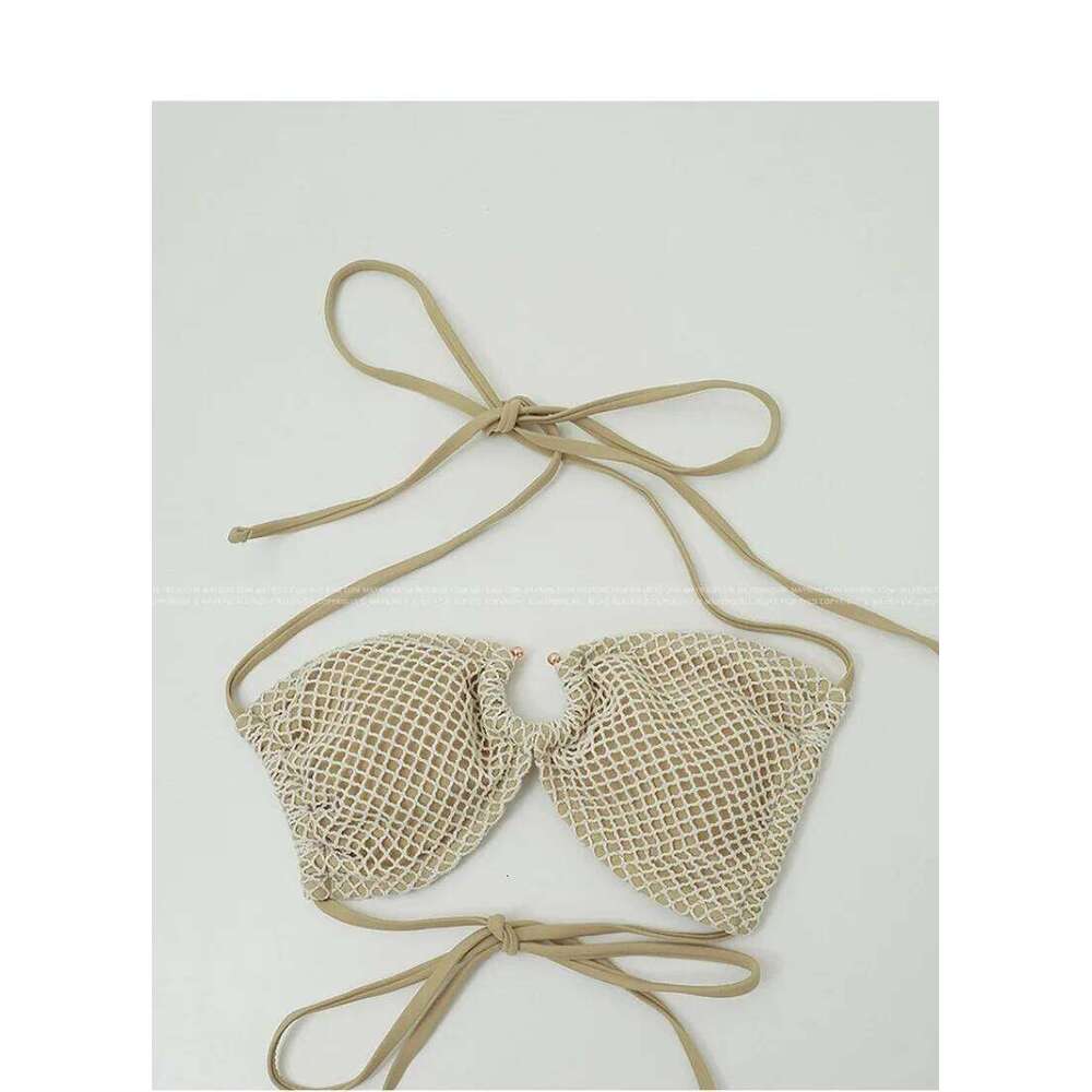 Korean Split Bikini for Women, Sexy Minimalist Cheeky Thong Padded Cups, Metallic Buckle Hottie Travel Beach Vacation Swimwear Z260301