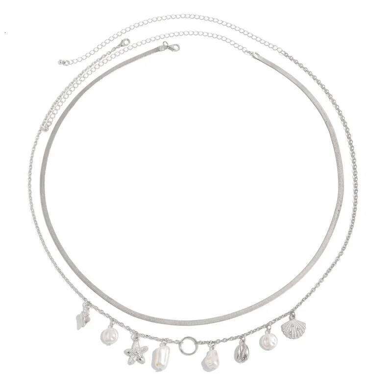 Boho Sexy Fashion Layered Tassel Starfish Waist Belly Women Summer Beach Conch Shell Pearl Body Chain Jewelry H260228