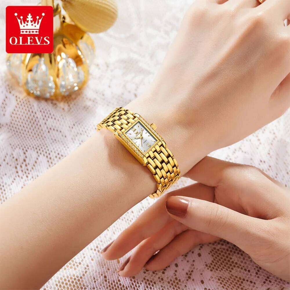 OLEVS 3700 Elegant Original Women Sparkling Quartz Square Lightness Ladies Gifts Fine Textured Dial H260228
