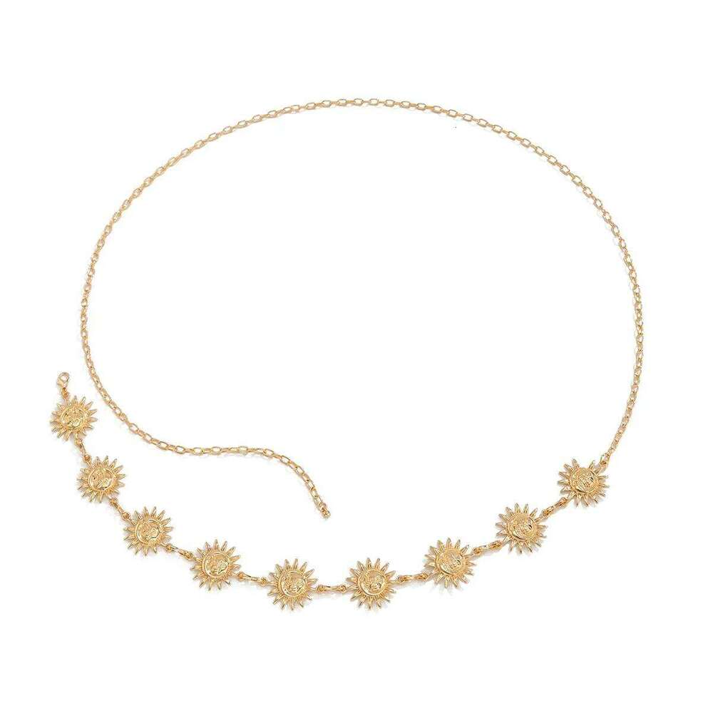 Salircon Creative Sunflower Pendant Waist for Women Summer Beach Bikini Sexy Body Chain Ladies Jewelry Accessories Gift H260228