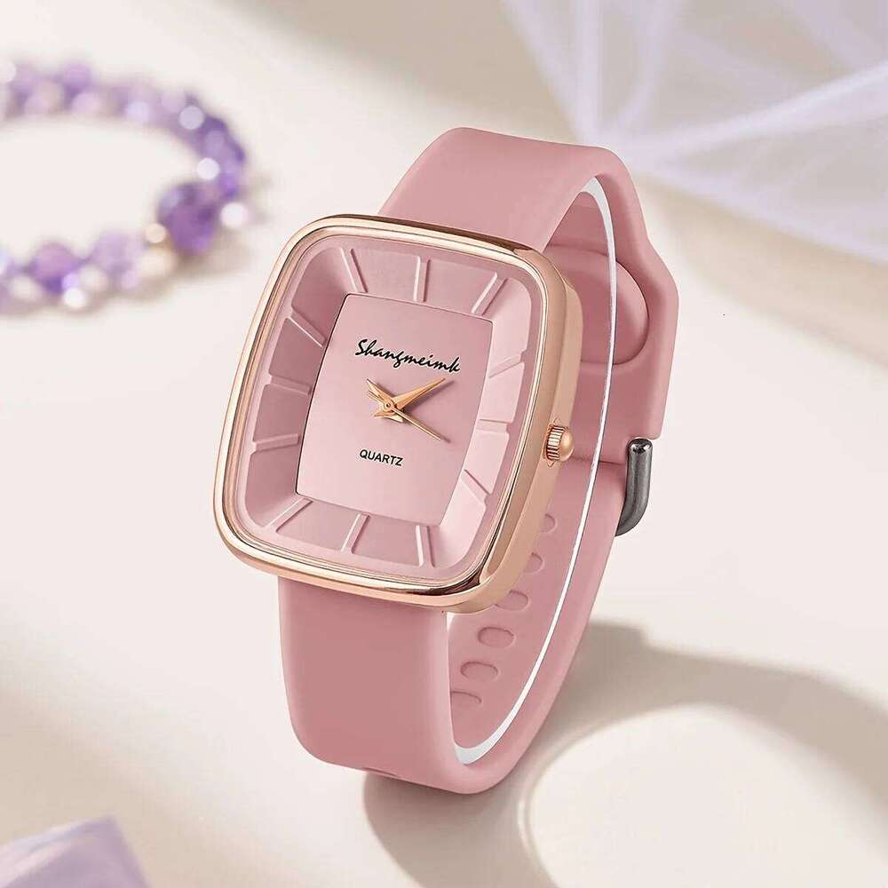 Fashion Square Womens Quartz Wrist Elegant Silicone Band Ladies es Reloj Mujer H260228