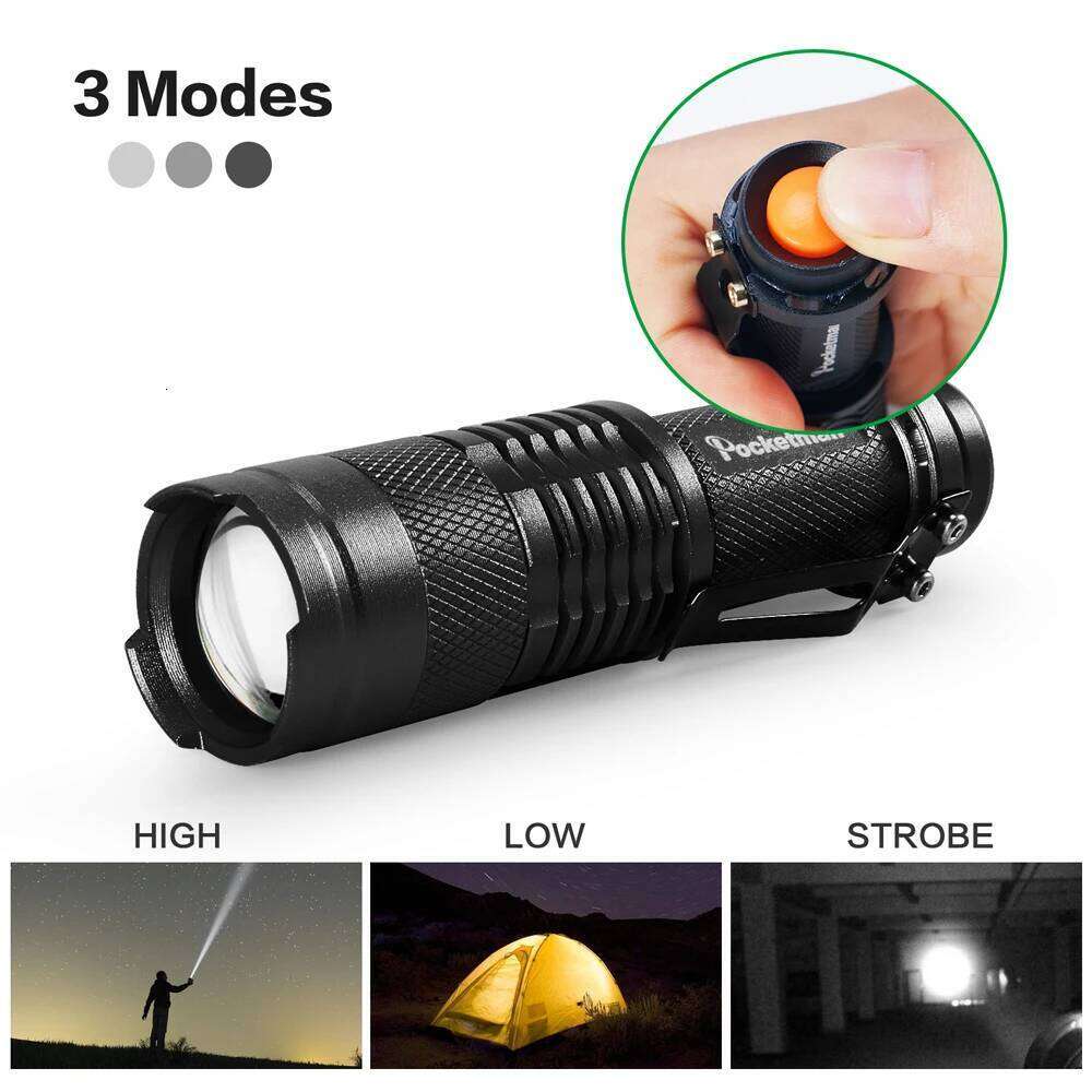 5 PCS Mini Brightest Led Flashlight Tactical Flashlights Powerful LED Torch Zoomable Flashlamp Powered by AA batteries or 14500 Z260301