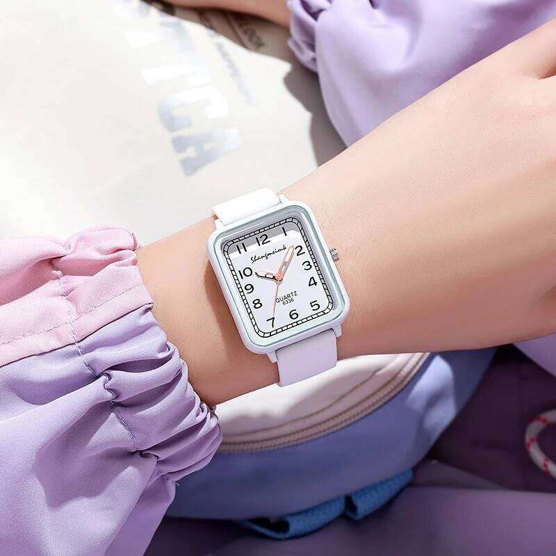 Fashion Rectangle Dial Ladies Quartz Silicone Strap Womens Wrist Reloj Mujer Girls Clock Gift H260228