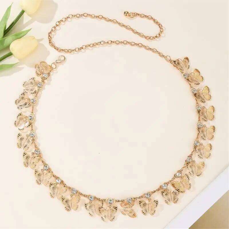 195E Unique Personality Waist Durability Alloys Body Chain Women Fashion Belt H260228