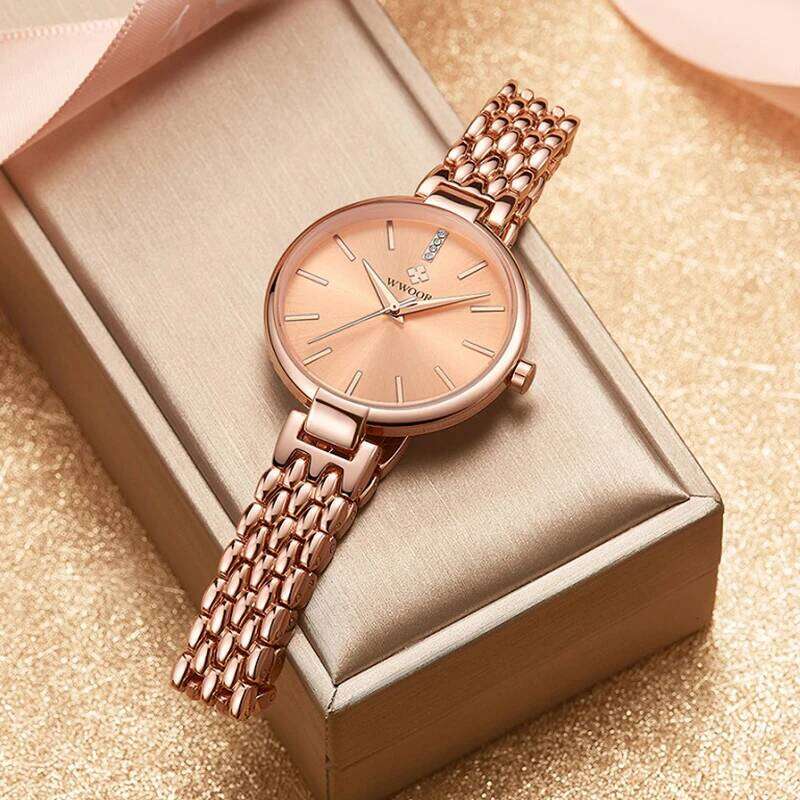 WWOOR For Fashion Elegant Dress Top Brand Steel Waterproof Quartz Wrist Women Female H260228