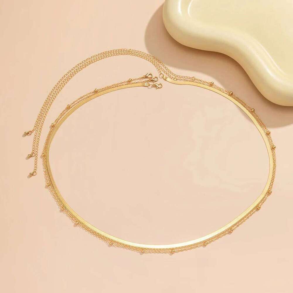 3Pcs/Set Bohemian Flat Snake Belly Waist Chain for Women Sexy Bikini Multilayer Thin Body Jewelry Summer Beach Accessory H260228