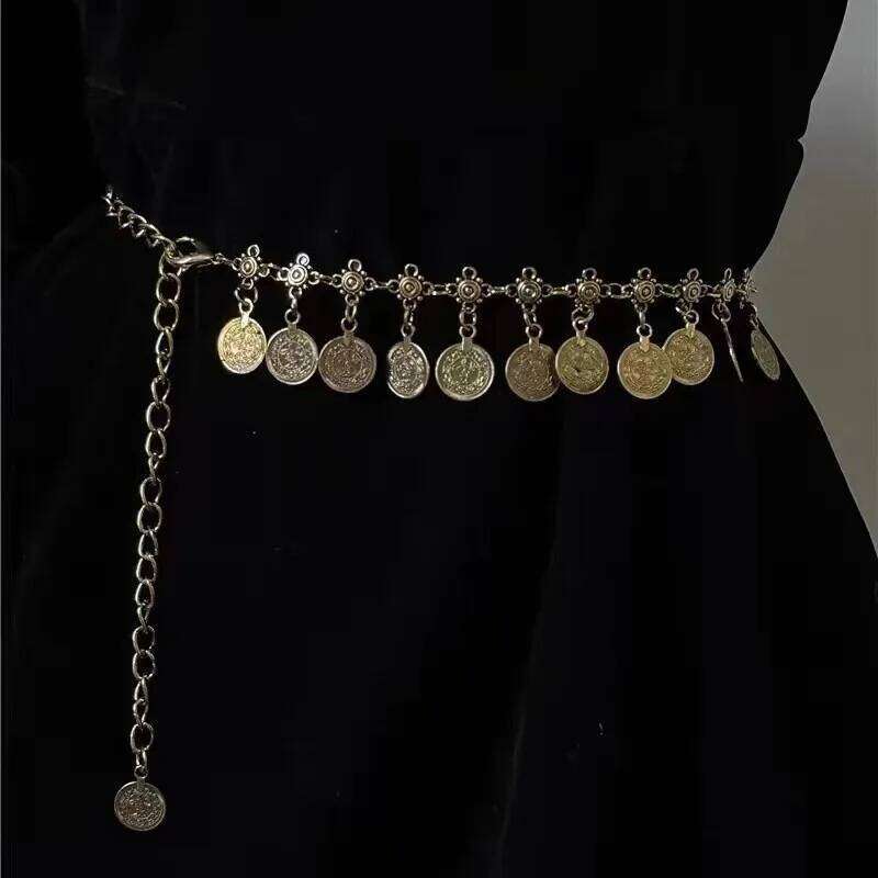Y2K Style Waist For Women Fashion Metal Pendant Belt Short Skirt Pants Decorative Girls Trendy Body Decoration Chain H260228