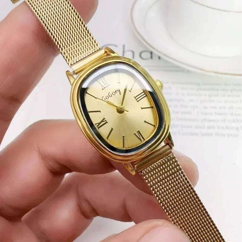 Women Oval Dial Stainless Steel Adjustable Strap Quartz Wristes Gift Relojes Para Mujer Wholesale Dropshipping H260228