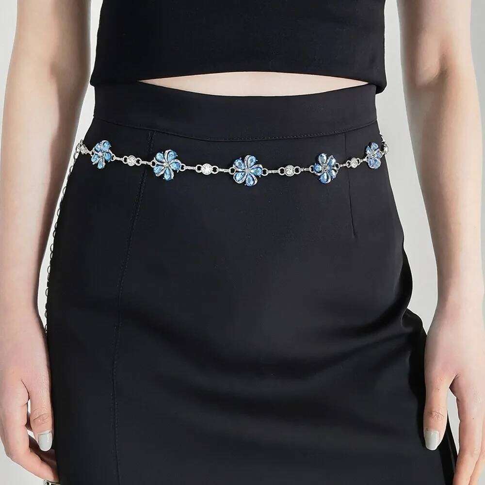 Trendy Elegant Boho Style Metal Belly Body Chain Adjustable Flower Pendant Belt Women Waist Jewelry Accessories H260228