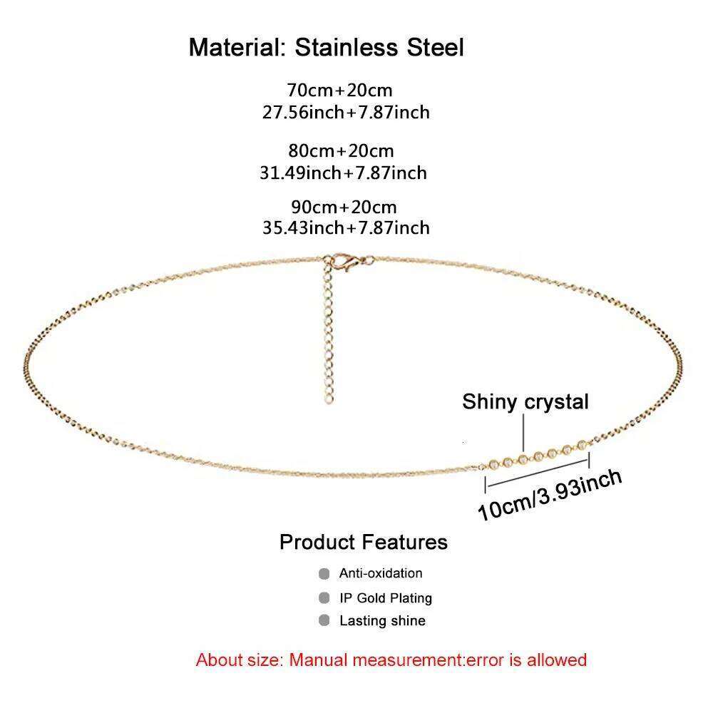 Stainless Steel Waist Rhinestone Crystal Belly Chain For Women Minimalist Beach Bikini Sexy Body Jewelry H260228