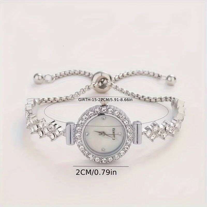 1 piece of elegant women's quartz , paired with luxurious rhinestone embellishment - gold simulated H260228