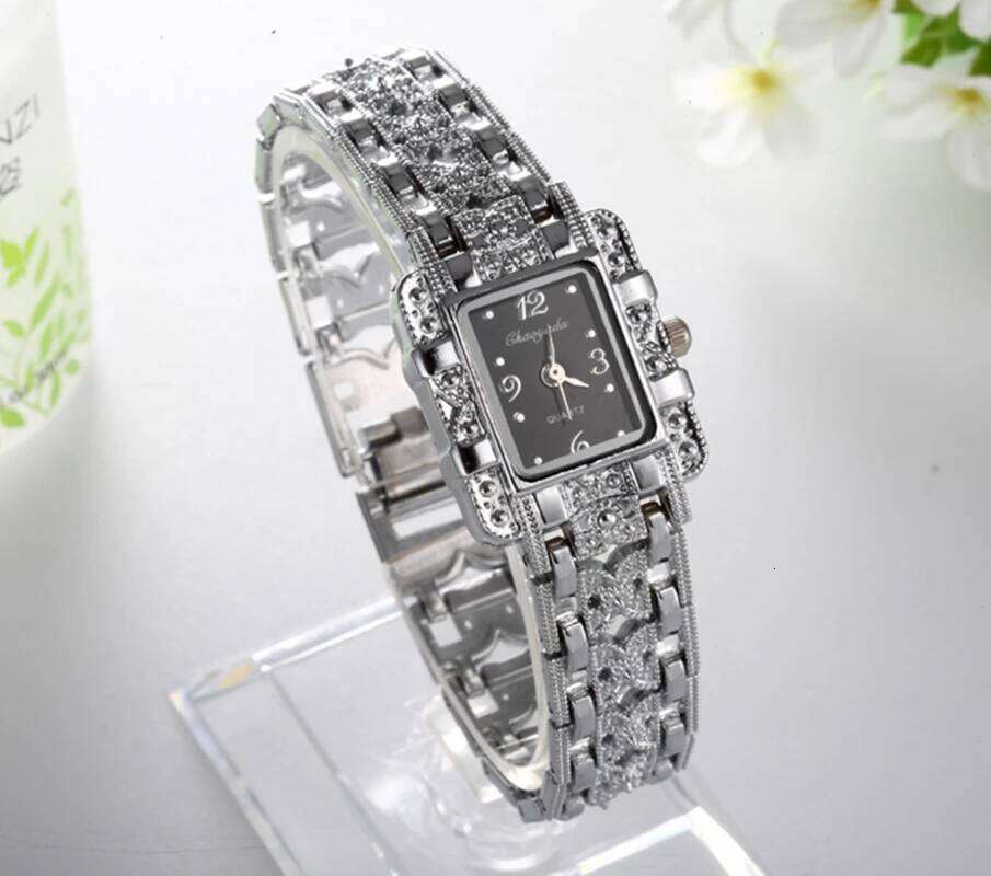 Sales Silver Fashion Women es Rhinestone Steel Ladies Wrist Female Clock Gift reloj mujer H260228