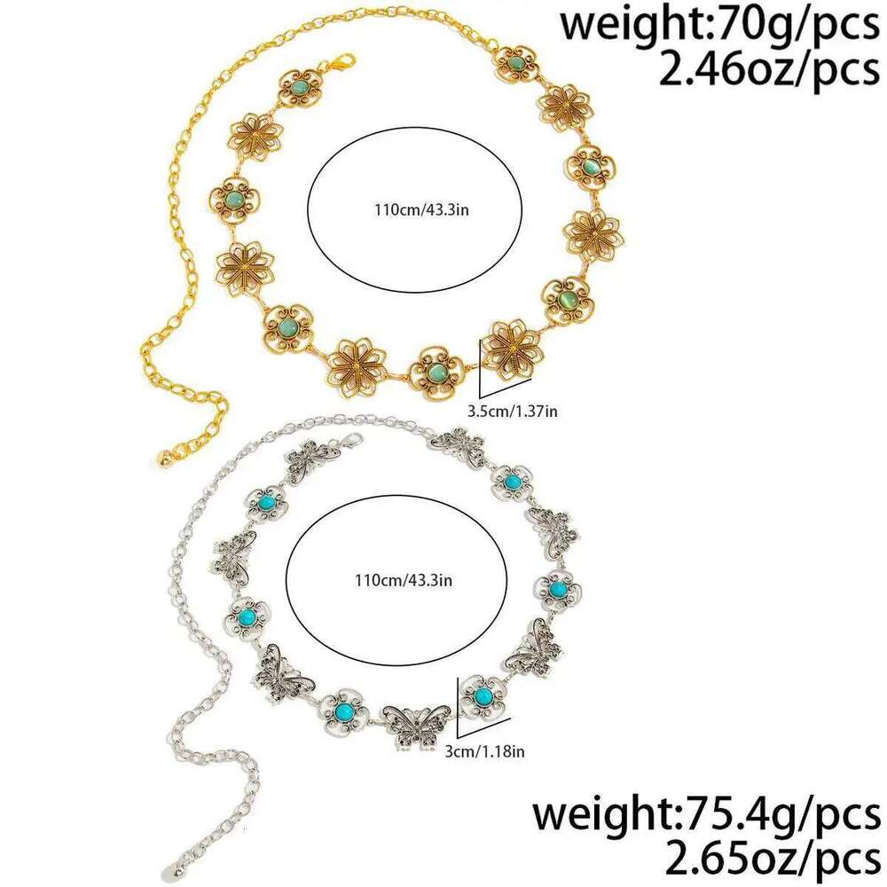 IngeSight.Z Vintage Exquisite Green Stone Waist Belt Belly Women Boho Summer Beach Bikinis Sexy Dress Jeans Chain Body Jewelry H260228