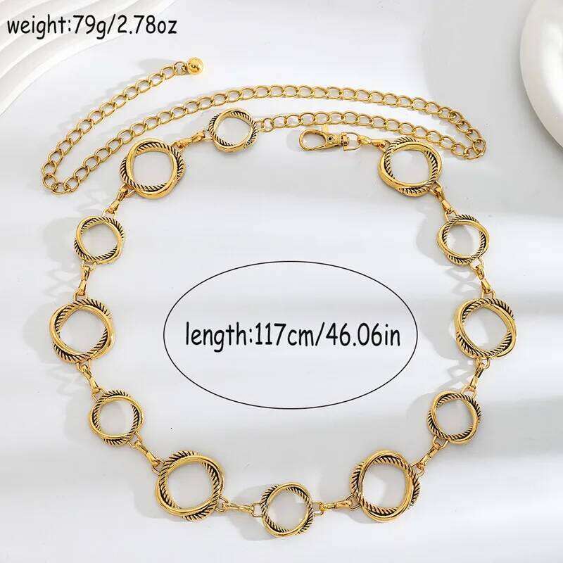 Punk Hip Hop Style All-match chain sun Vintage Metal Womans For Dress Moon High Waist Chain Belt for Women H260228