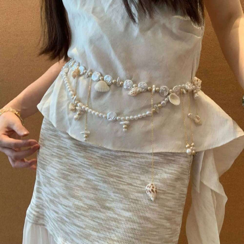 Fashion Shell tassel Pearl Waist Chains Elegant Boho Hip Versatile Vacation Style Belly Chain Dress Accessories H260228