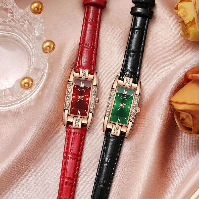 Hot Selling Light Luxury Gypsy Niche Fashion Square Student Waterproof Quartz Women's H260228