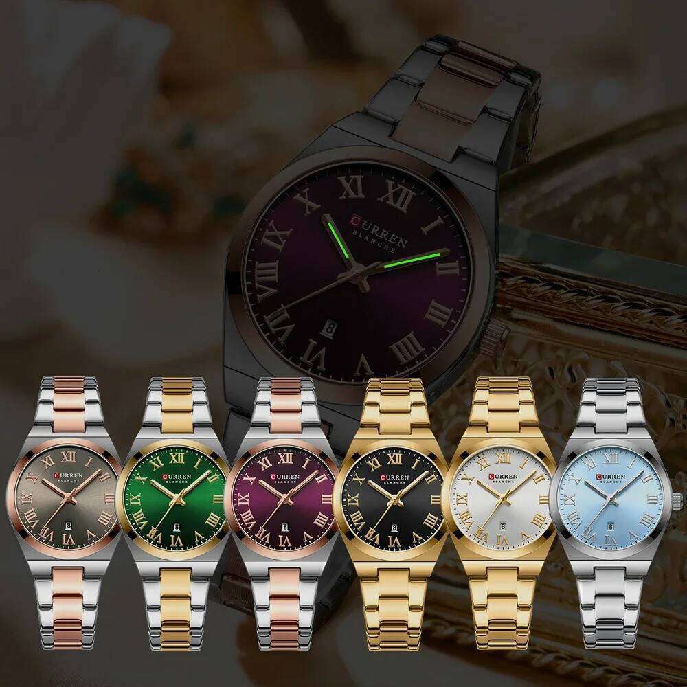 CURREN Women,es for Women,Ladies es,Waterproof Fashion Dress Stainless Steel Analog es Date H260228