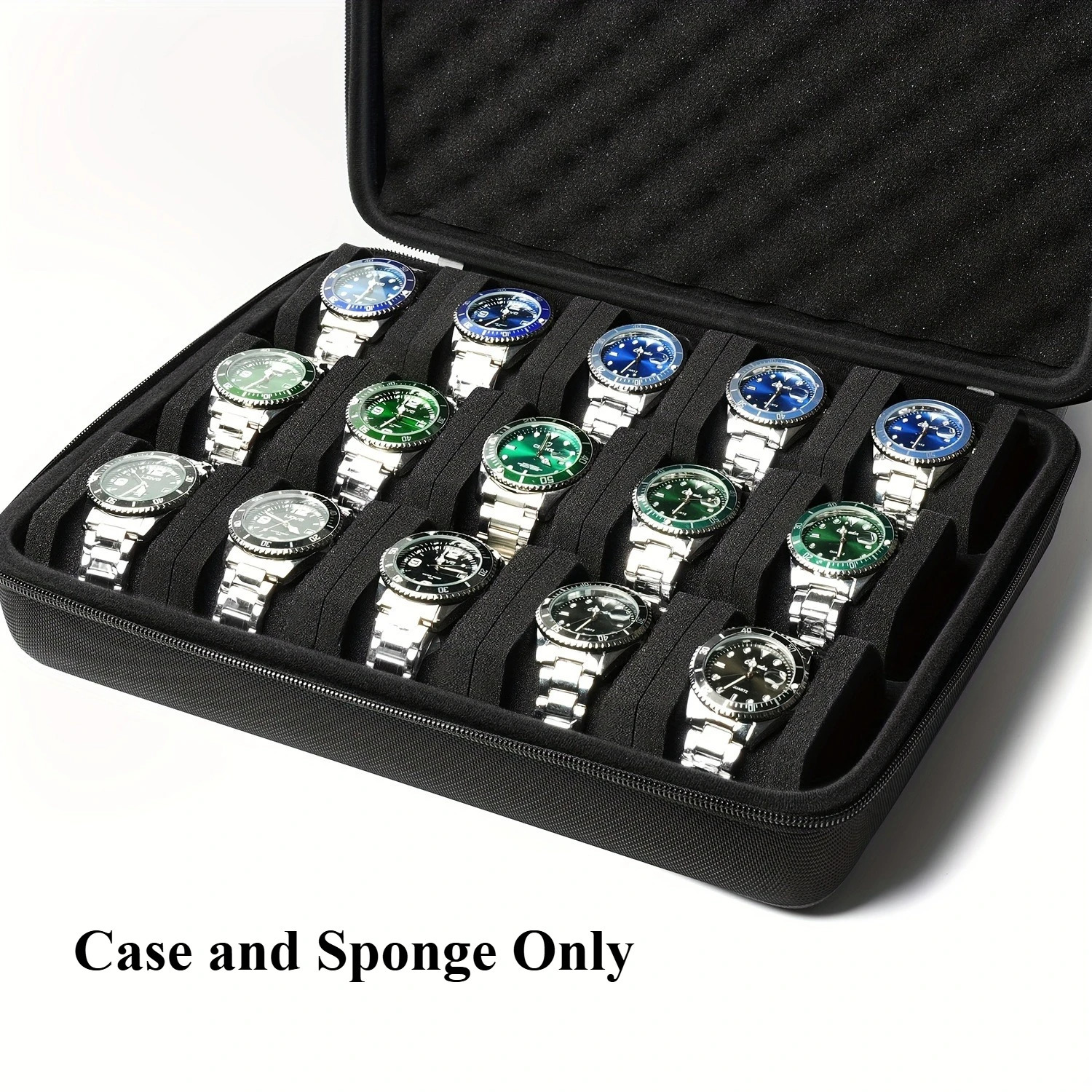 Hard-Shell 15 Slots Watch Storage Organizer Case Watch Carry Box Fit Large And Small Watches With Soft Foam Pillow 260228