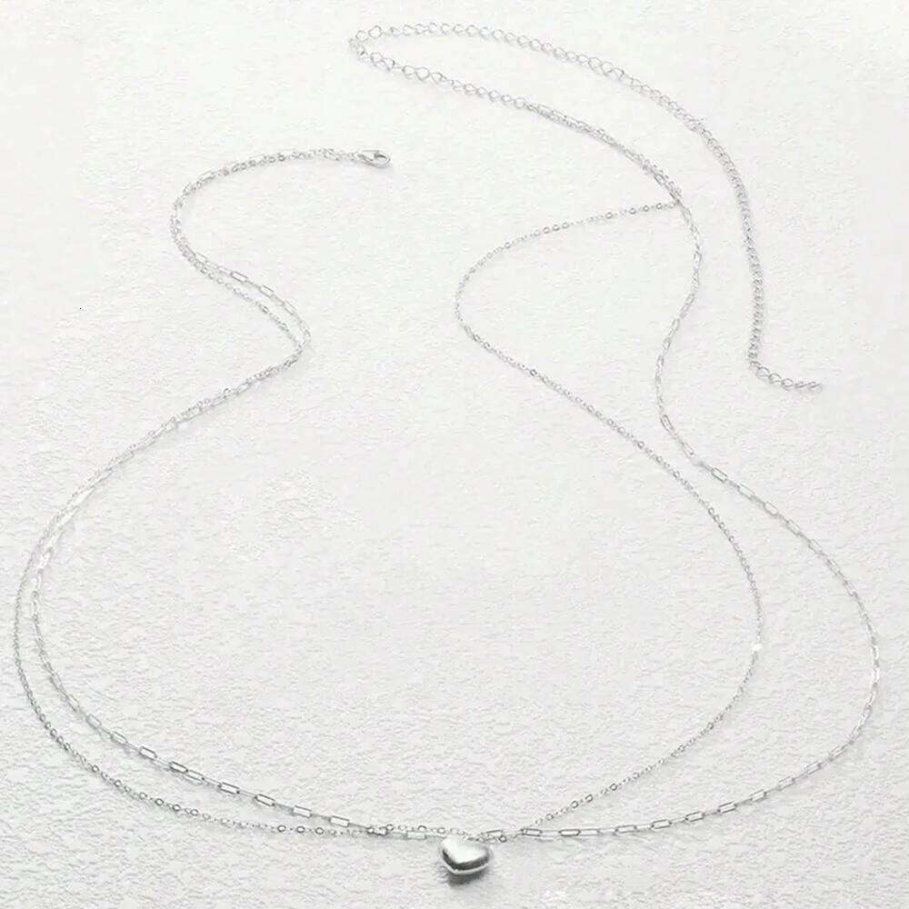 1pc Minimalist Heart Sexy For Women, Double Waist Chain, Fashionable Versatile Layered Body Chain H260228