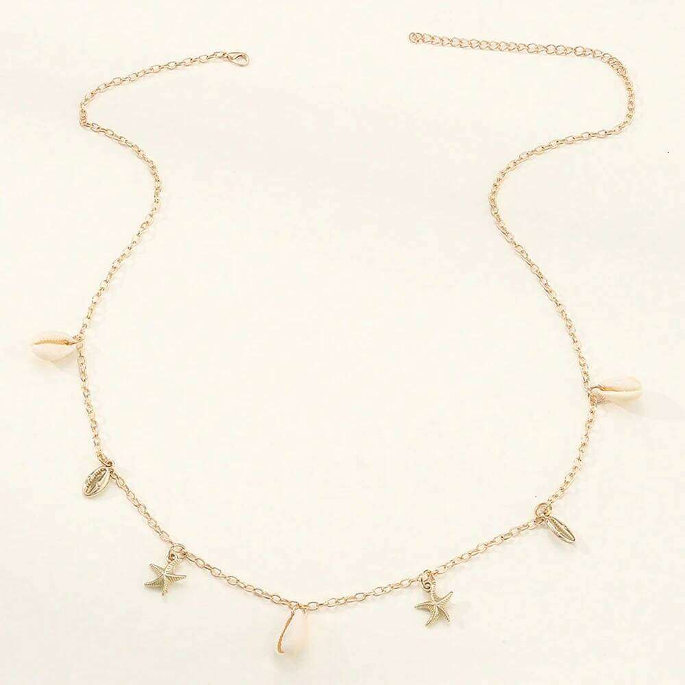 Seashell Starfish Waist For Women AdjustableBoho Conch Body Chains Summer Beach Dainty Boho Layered Chain H260228
