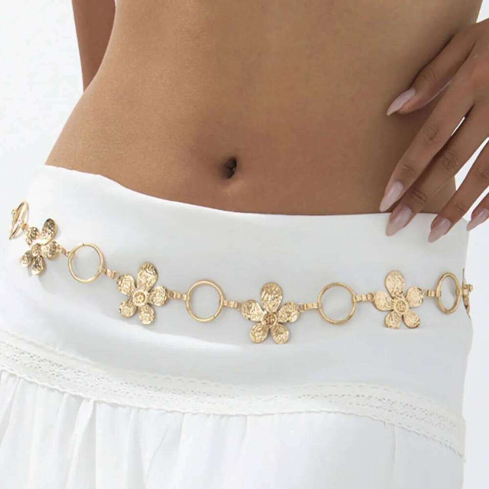 Ingemark 2 Styles Creative Exquisite Metal Flower Jeans Dress Waist for Women Summer Bikini Sexy Belly Chain Charm Jewelry H260228