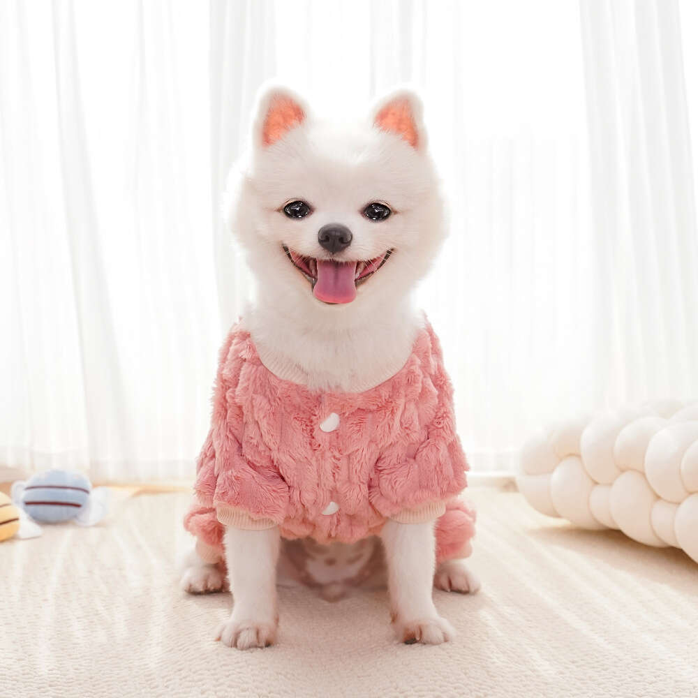 Famous brand New Four Legged Bee Leash Pet Cat Clothes Dog Supplies Autumn Winter Warm Thickened Teddy pupakaIK