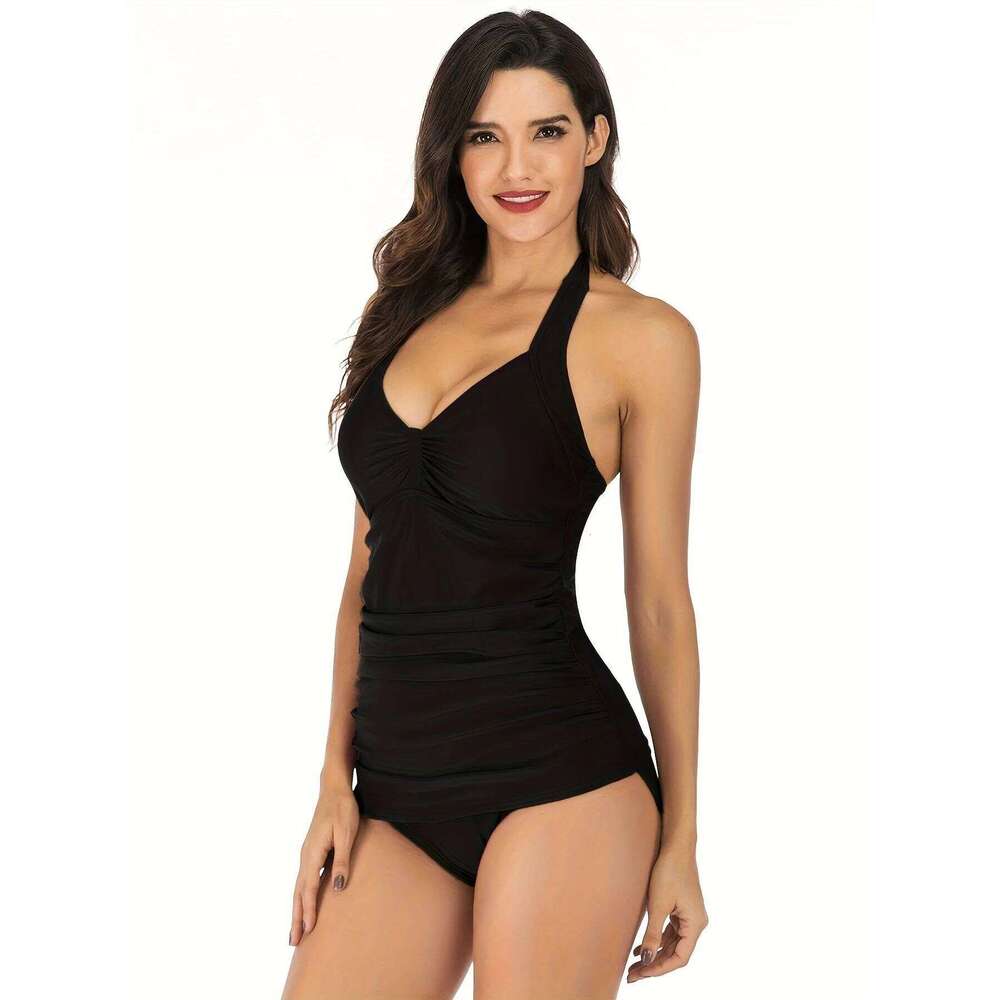 Women's two-piece solid color triangle bikini swimsuit Z260301