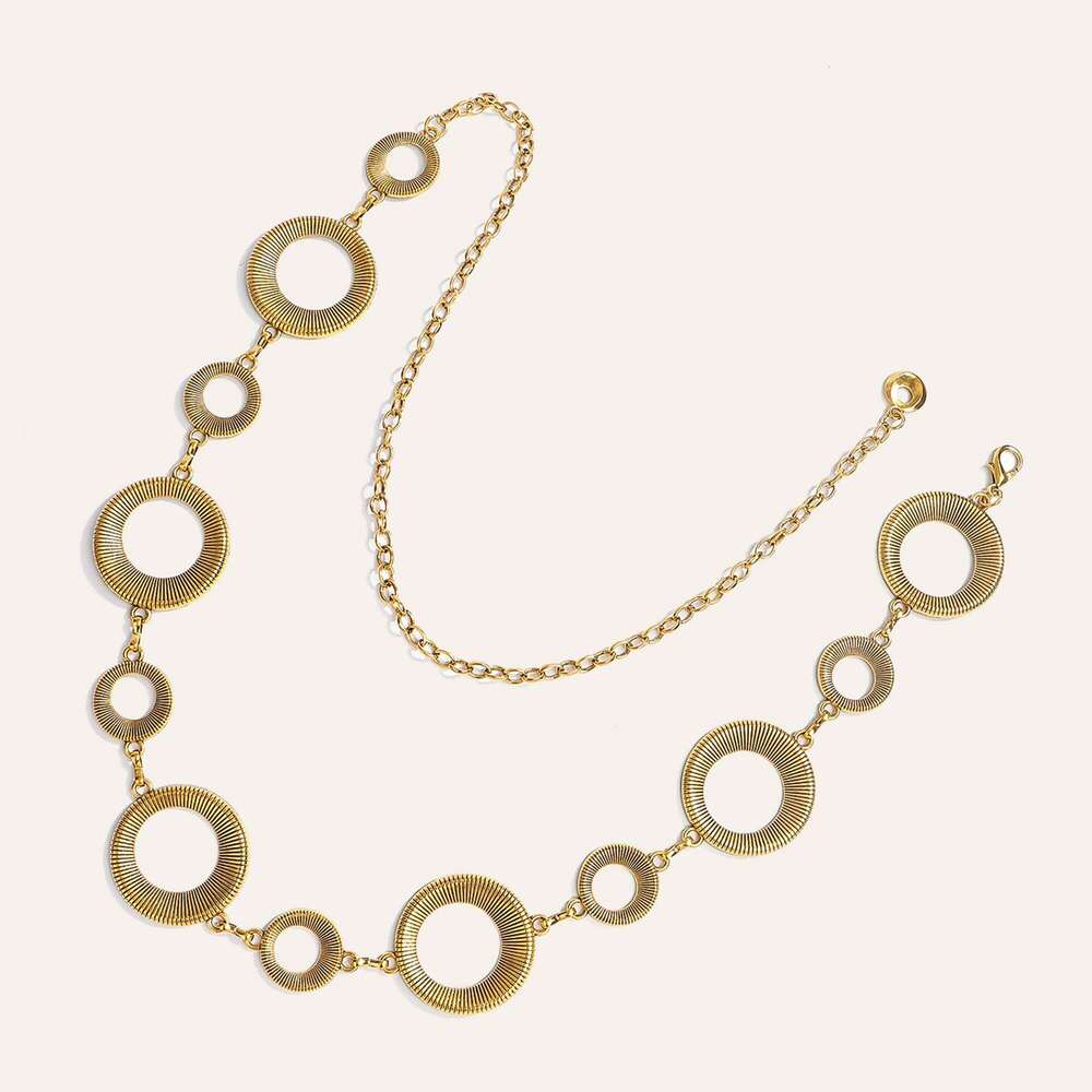 1pc Hollow out Metal Waist Chain for Women Elegant Versatile Belt to Wear with Dresses Fashionable Ladies Accessory H260228