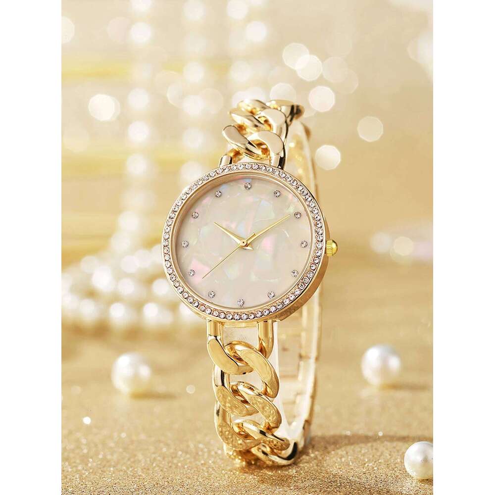 Fashion Simple Diamond Dial Chain Steel Belt Quartz H260228