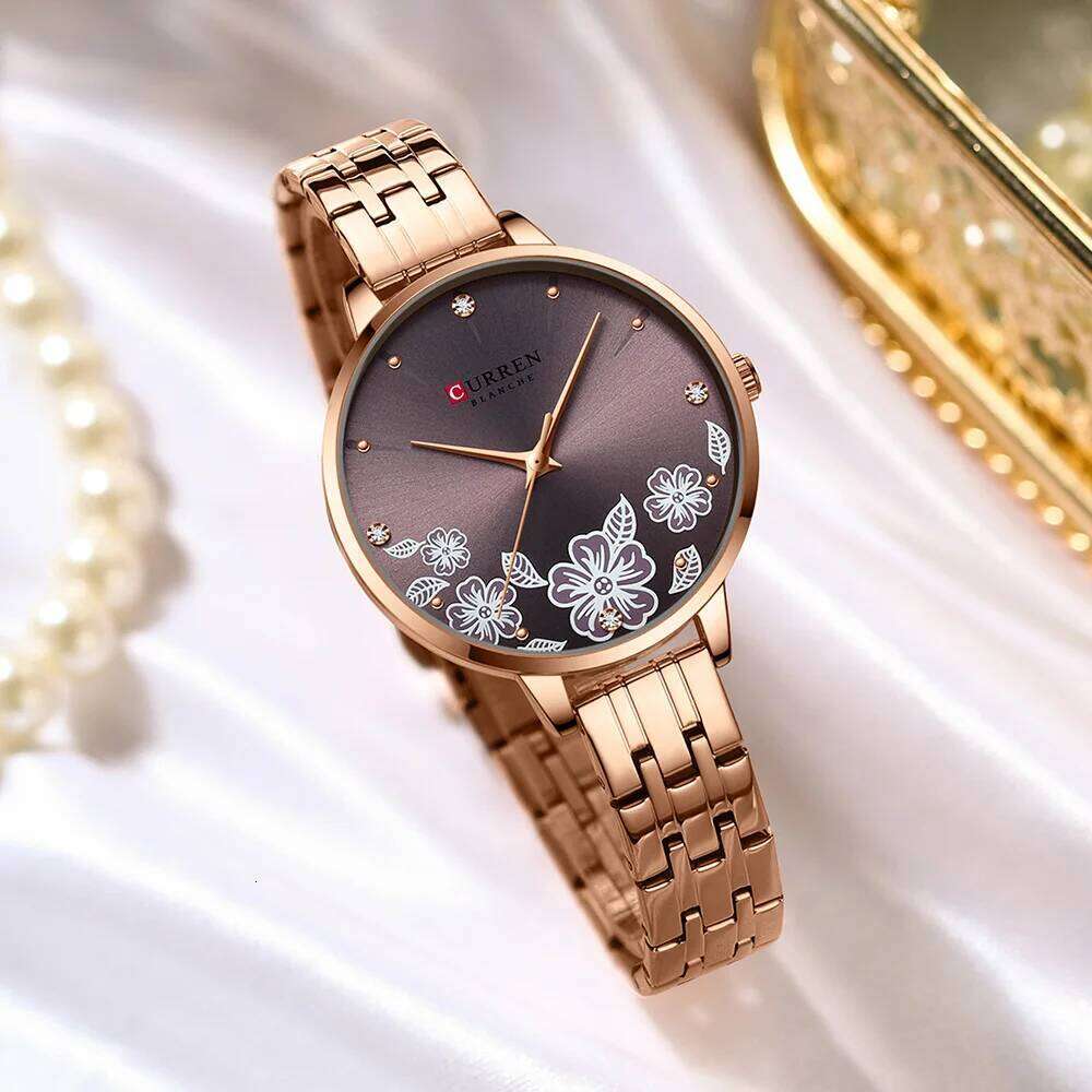 CURREN Brand Fashion Women Stainless Steel Ultra Thin Quartz Woman Romantic Clock Women's es Montre Femme H260228