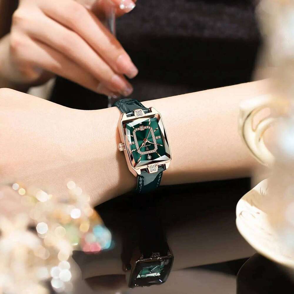 POEDAGAR Top High Quality Women Wrist Waterproof Date Leather For Woman Quartz Rectangle Women's es Reloj H260228