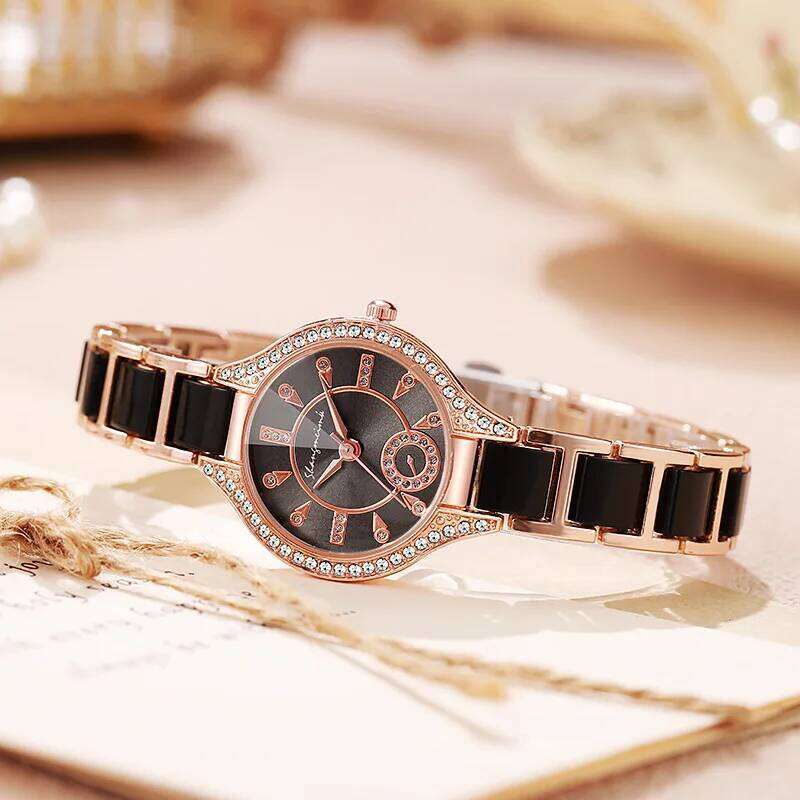 1/2PCS Elegant Women es Rhinestone Dial Analog Quartz Wrist for Ladies Fashion Gift Reloj Mujer H260228