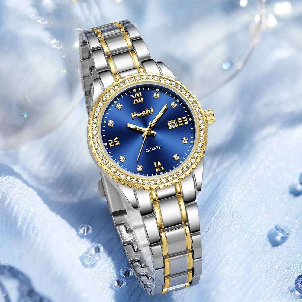 POSHI 990 Women Elegant Business Quartz Wrist Pink Dial Lady Casuan Dress With Date Display Original Clock H260228