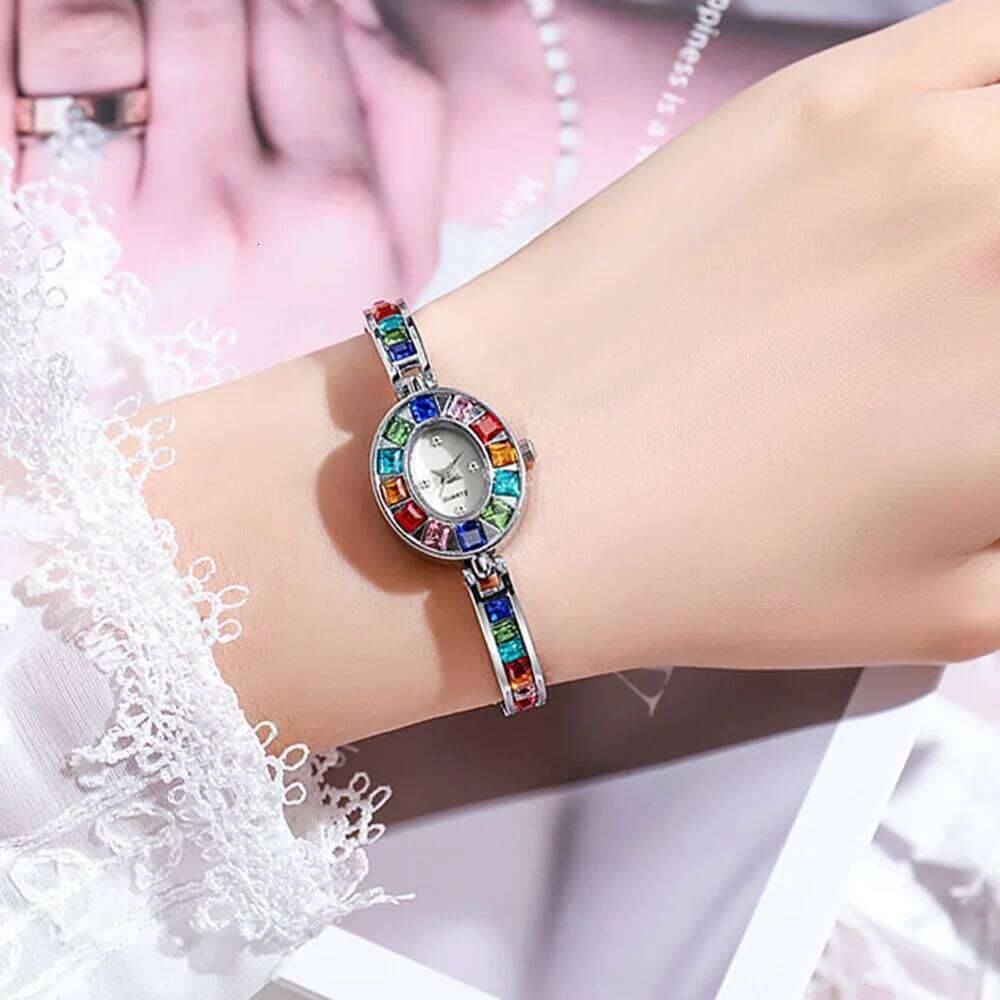 Fashion Rhinestone Women Square Dial Ladies Quartz es Band Wristes H260228