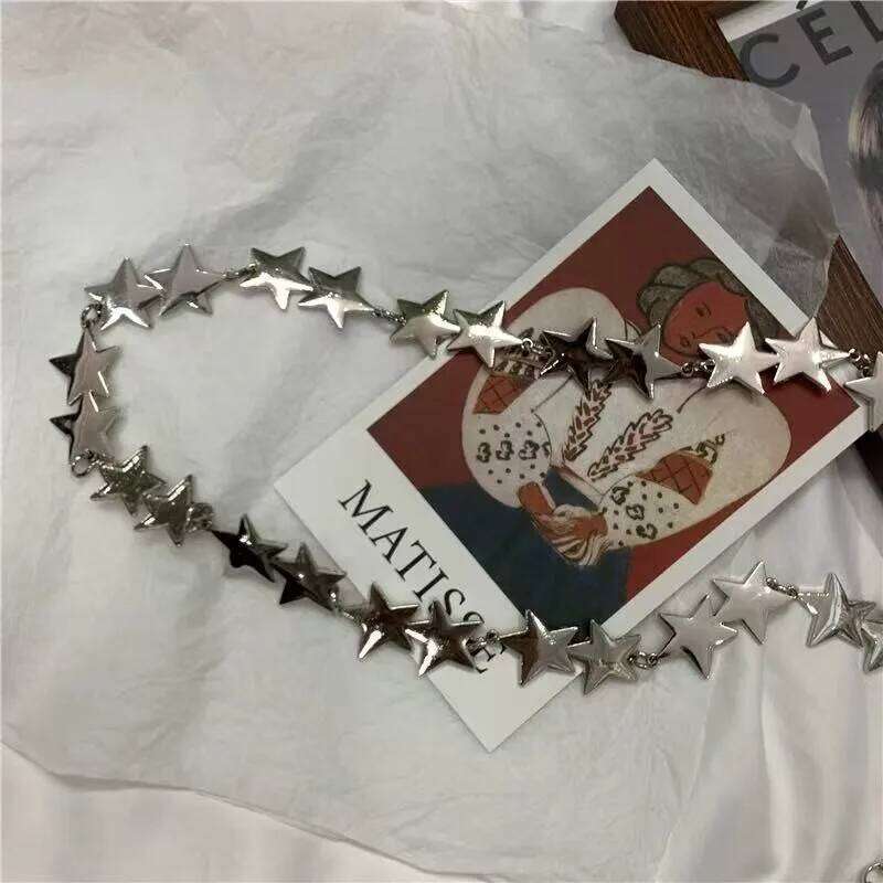 Star Western Metal Women Punk Belts for Dresses Jeans Waist Chain Belt Y2k Emo Body Jewelry H260228