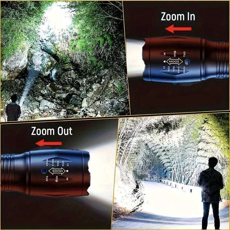 LED Flashlights,Portable Flash Light With 5 Modes & Zoomable,Bright Torch For Camping, Hiking Outdoor, Home Emergency Lighting Z260301