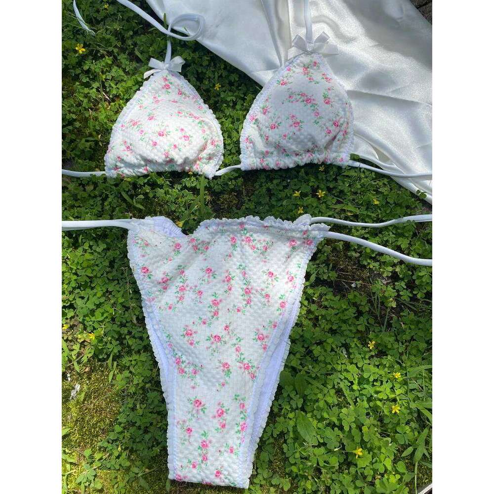 Zrtak NEW 2025 Bikinis Sexy String Adjust Swimwear Women Bath Suit Triangle Cup Bikini Sets Thong Halter Micro Swimsuit Bandage Z260301