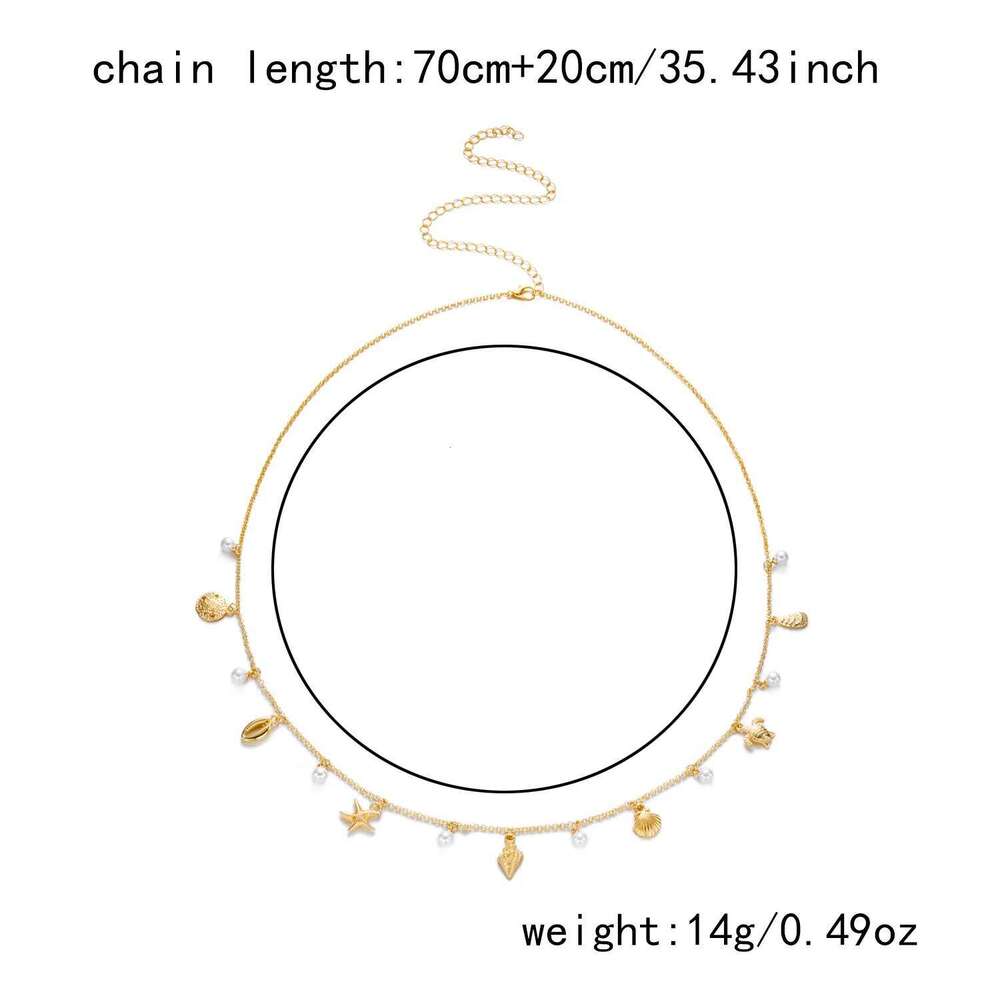 Minimalist Starfish Shell Conch Pendant Waist for Women Charm Sexy Beach Bikini Imitation Pearl Belly Chain Jewelry H260228